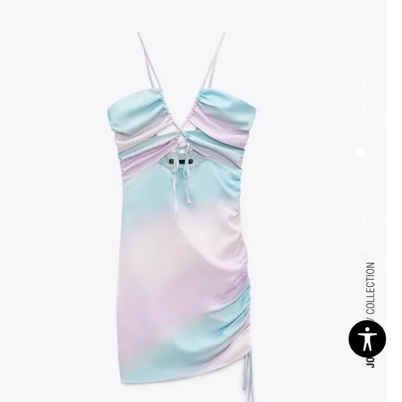 Zara ombre color the  dye purple blue dress - Picture 2 of 9
